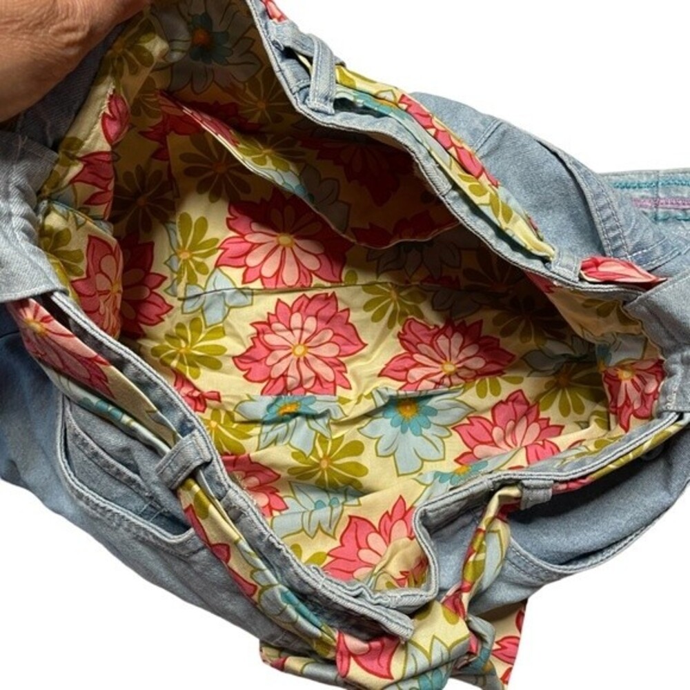 Homemade Boho Hippie Denim Purse Handbag - Picture 4 of 5